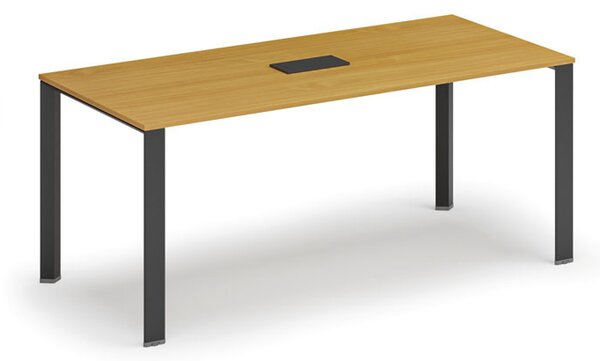 Stůl PRIMO INFINITY 180x90 cm, buk + stolní zásuvka TYP V, černá