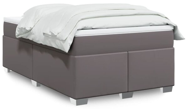 Box spring postel s matrací šedá 120x190 cm umělá kůže 3285203
