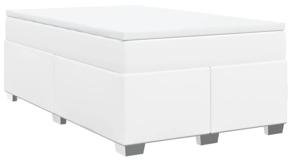 Box spring postel s matrací bílá 120x190 cm umělá kůže 3285202