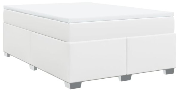 Box spring postel s matrací bílá 140x200 cm umělá kůže 3285214