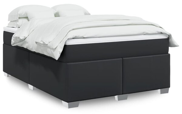 Box spring postel s matrací černá 140 x 190 cm umělá kůže 3285209