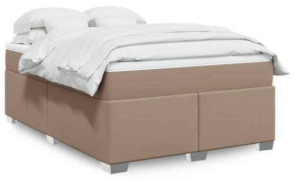 Box spring postel s matrací cappuccino 140x200 cm umělá kůže 3285216