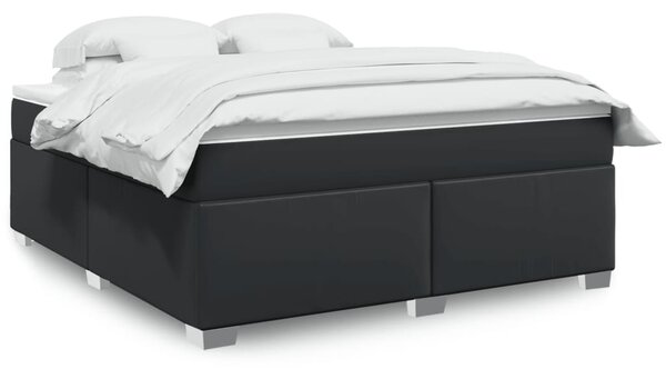 Box spring postel s matrací černá 180x200 cm umělá kůže 3285221
