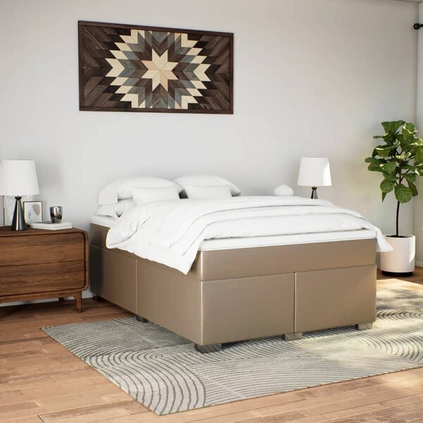 Box spring postel s matrací cappuccino 140x200 cm umělá kůže 3285216