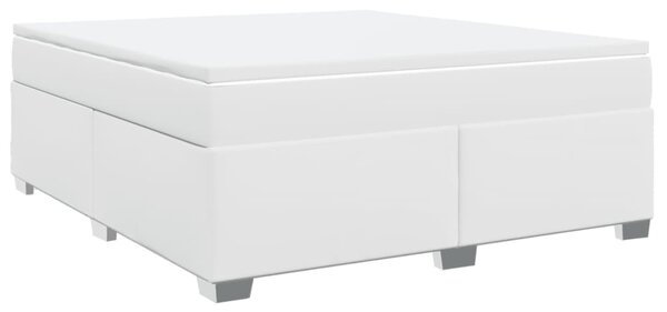 Box spring postel s matrací bílá 180x200 cm umělá kůže 3285222