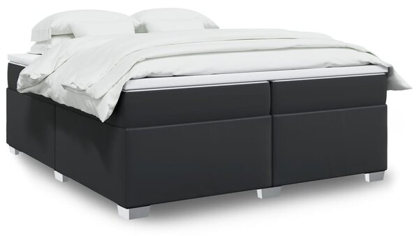 Box spring postel s matrací černá 200x200 cm umělá kůže 3285225