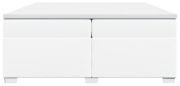 Box spring postel s matrací bílá 200x200 cm umělá kůže 3285226