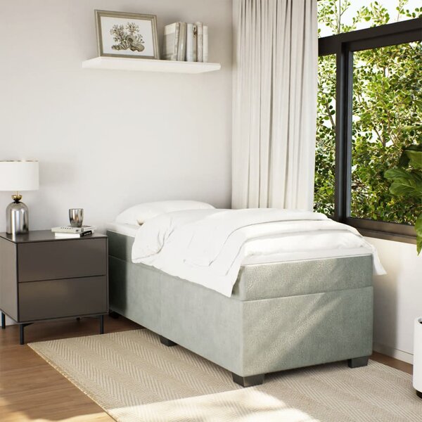 Box spring postel s matrací světle šedá 80 x 200 cm samet 3285245