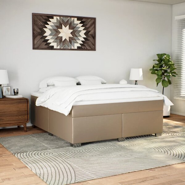 Box spring postel s matrací cappuccino 180 x 200 cm umělá kůže 3285224
