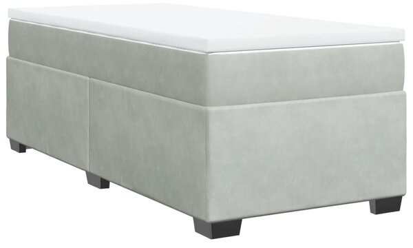 Box spring postel s matrací světle šedá 80 x 200 cm samet 3285245