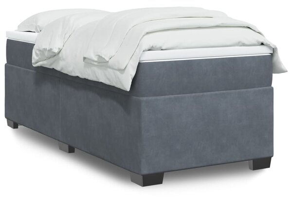 Box spring postel s matrací tmavě šedá 80 x 200 cm samet 3285246
