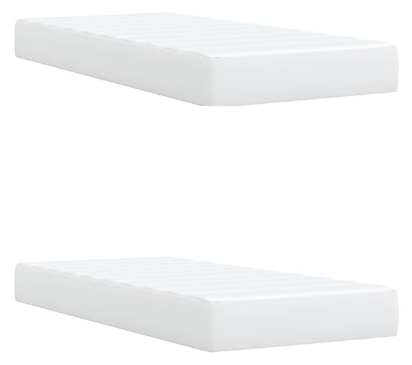 Box spring postel s matrací bílá 200x200 cm umělá kůže 3285226