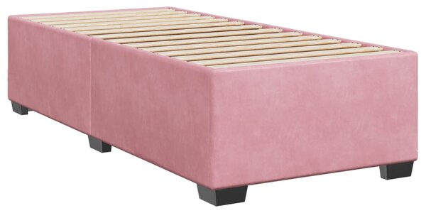 Box spring postel s matrací růžová 80 x 200 cm samet 3285250