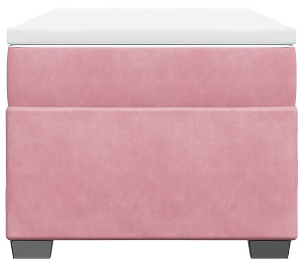 Box spring postel s matrací růžová 80 x 200 cm samet 3285250