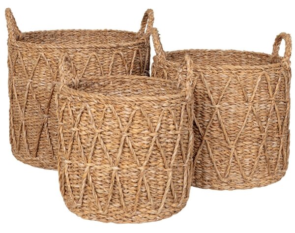 Nordic Living Set tří úložných košů z přírodních vláken Krambi 28/32/36 cm