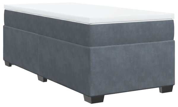 Box spring postel s matrací tmavě šedá 80 x 200 cm samet 3285246
