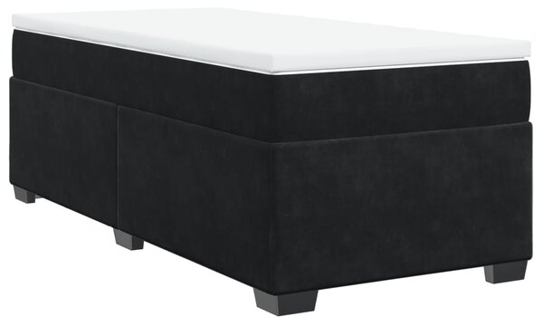 Box spring postel s matrací černá 80 x 200 cm samet 3285247
