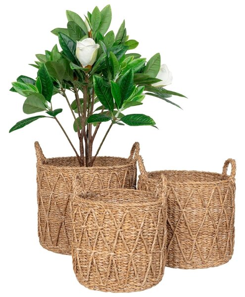 Nordic Living Set tří úložných košů z přírodních vláken Krambi 28/32/36 cm