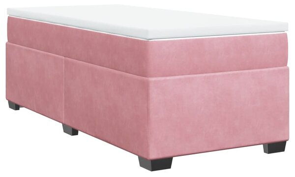 Box spring postel s matrací růžová 80 x 200 cm samet 3285250