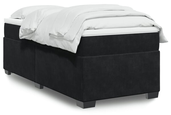 Box spring postel s matrací černá 80 x 200 cm samet 3285247
