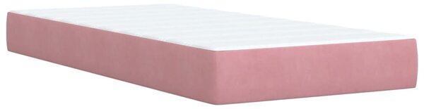 Box spring postel s matrací růžová 80 x 200 cm samet 3285250