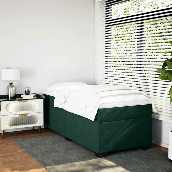 Box spring postel s matrací tmavě zelená 90x190 cm samet 3285254
