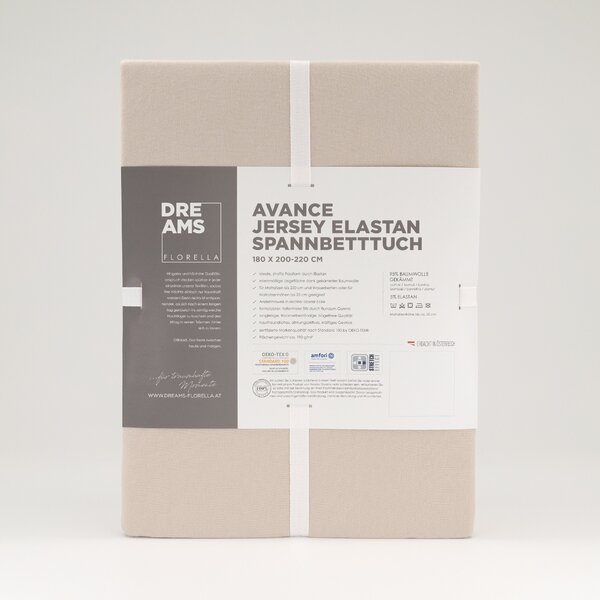 Florella Prostěradlo Avance Jersey Elastan Beige Zvolte jeden rozměr prostěradla: 90-100x200-220 cm