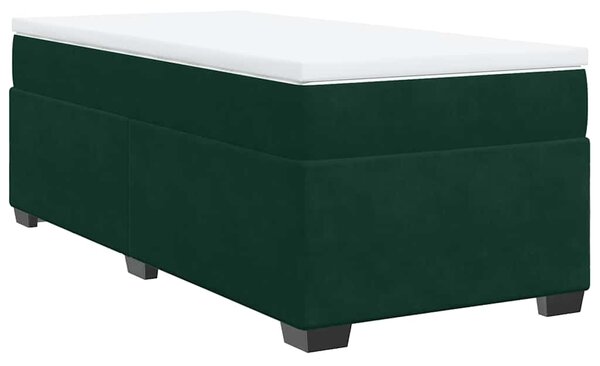 Box spring postel s matrací tmavě zelená 90x190 cm samet 3285254