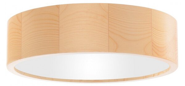 TEMAR Přisazené stropní LED osvětlení ze dřeva CLEO, 2xE27, 24W, 27,5cm, kulaté, borovice