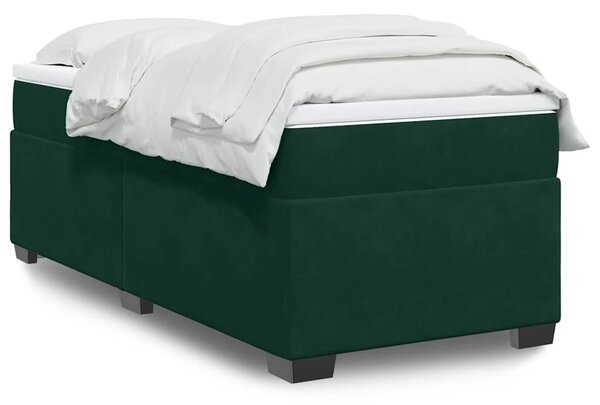 Box spring postel s matrací tmavě zelená 90x190 cm samet 3285254