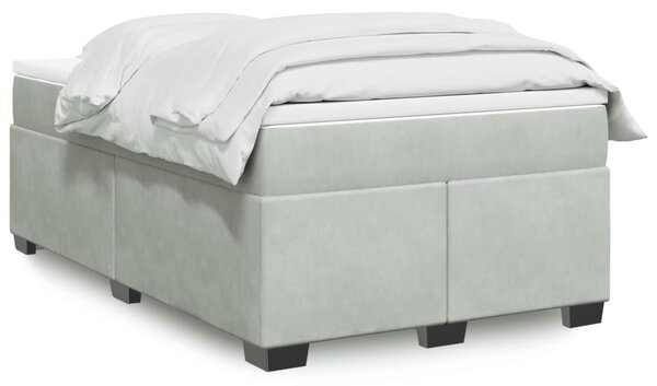 Box spring postel s matrací světle šedá 120x190 cm samet 3285269
