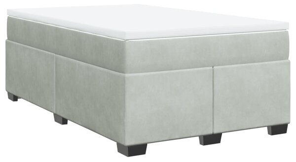 Box spring postel s matrací světle šedá 120x190 cm samet 3285269