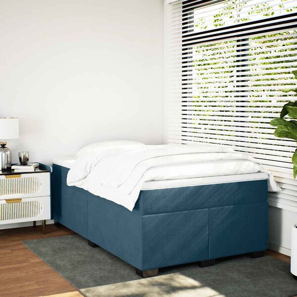 Box spring postel s matrací tmavě modrá 120x190 cm samet 3285273
