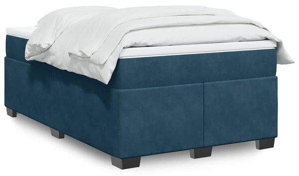 Box spring postel s matrací tmavě modrá 120x190 cm samet 3285273