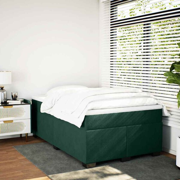 Box spring postel s matrací tmavě zelená 120x190 cm samet 3285272