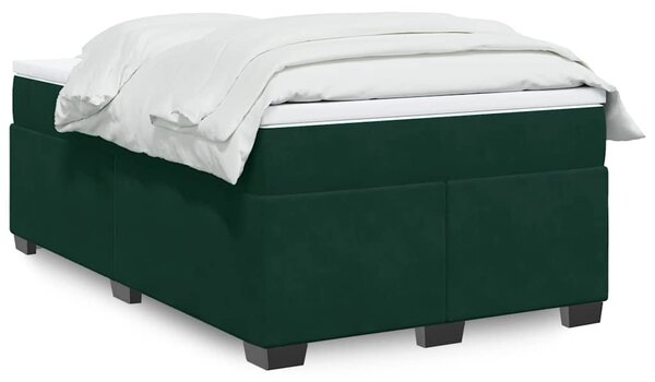 Box spring postel s matrací tmavě zelená 120x190 cm samet 3285272