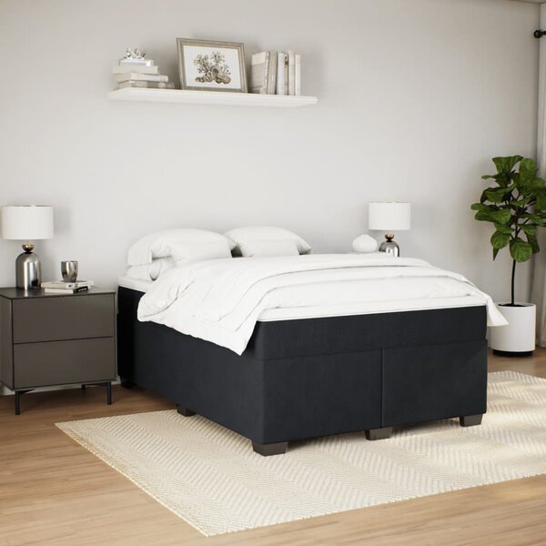 Box spring postel s matrací černá 140 x 190 cm samet 3285283