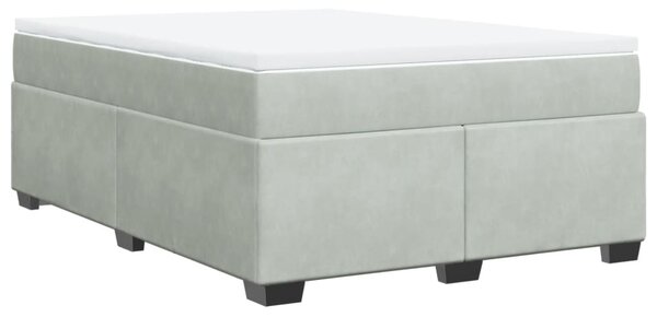 Box spring postel s matrací světle šedá 140x190 cm samet 3285281