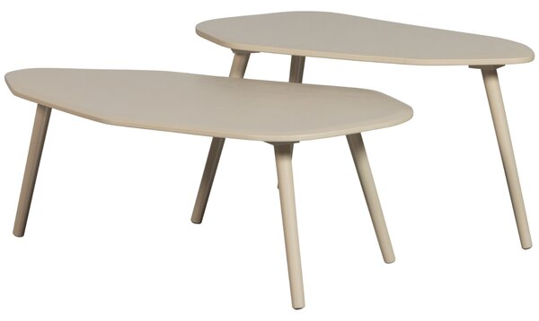WOOOD Set dvou šedých lakovaných konferenčních stolků Divan 75x40/ 90x50 cm