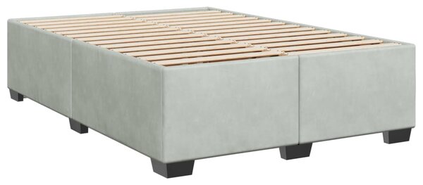 Box spring postel s matrací světle šedá 140x190 cm samet 3286306