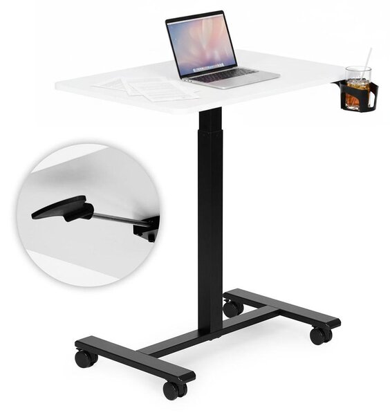 ModernHome JNI-PN01-1-5-NP Mobilní stůl na notebook 70×48 cm, výškově nastavitelný 71,5-112 cm, bílý