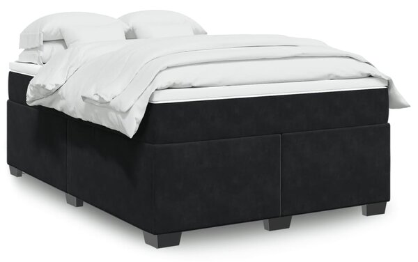 Box spring postel s matrací černá 140 x 190 cm samet 3285283