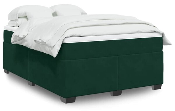 Box spring postel s matrací tmavě zelená 140x190 cm samet 3285284