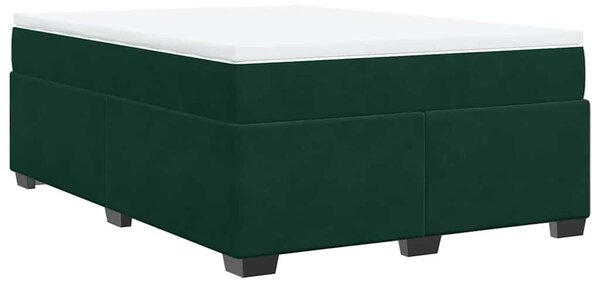 Box spring postel s matrací tmavě zelená 140x190 cm samet 3285284