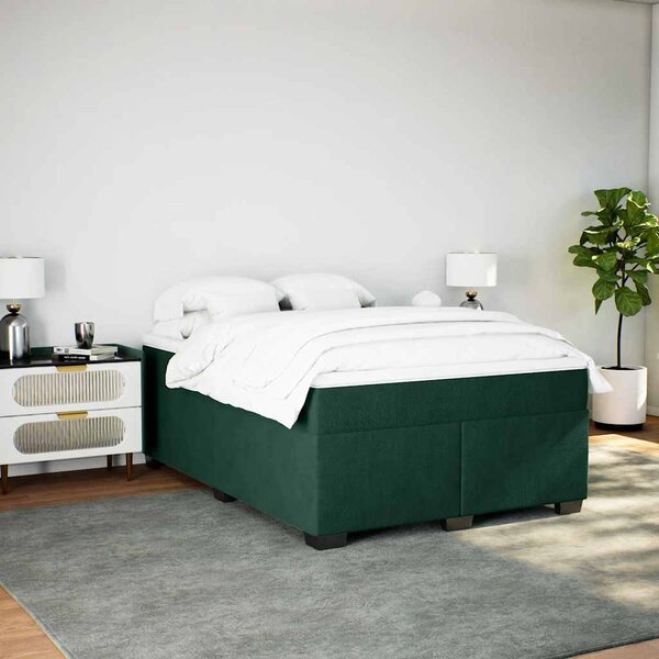 Box spring postel s matrací tmavě zelená 140x190 cm samet 3285284