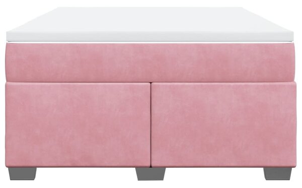 Box spring postel s matrací růžová 140x190 cm samet 3285286