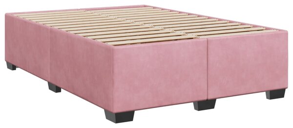 Box spring postel s matrací růžová 140x190 cm samet 3285286