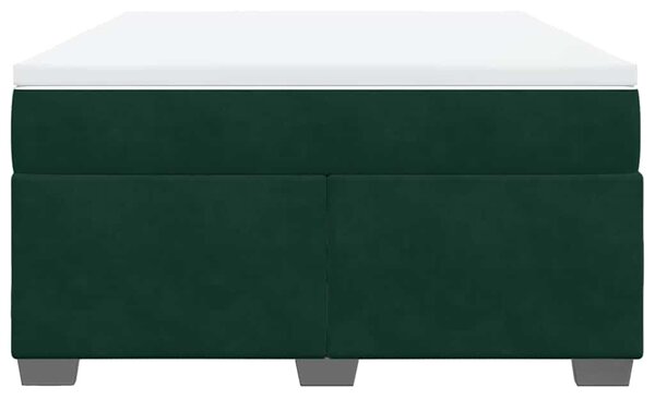 Box spring postel s matrací tmavě zelená 140x190 cm samet 3285284