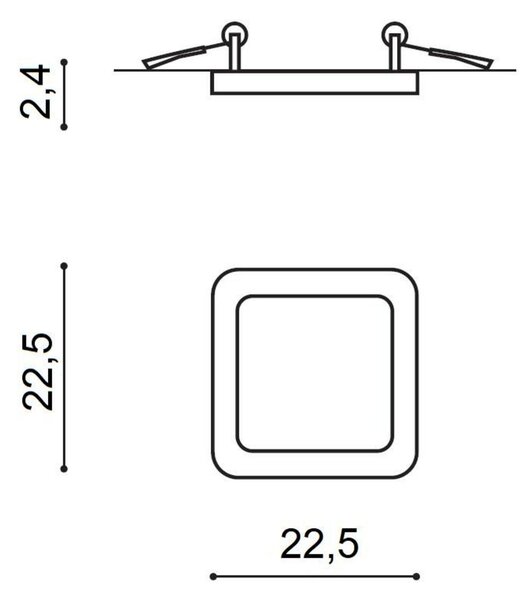AZzardo AZ4169 podhledové svítidlo SLIM 22 SQUARE 3000K IP44 černá