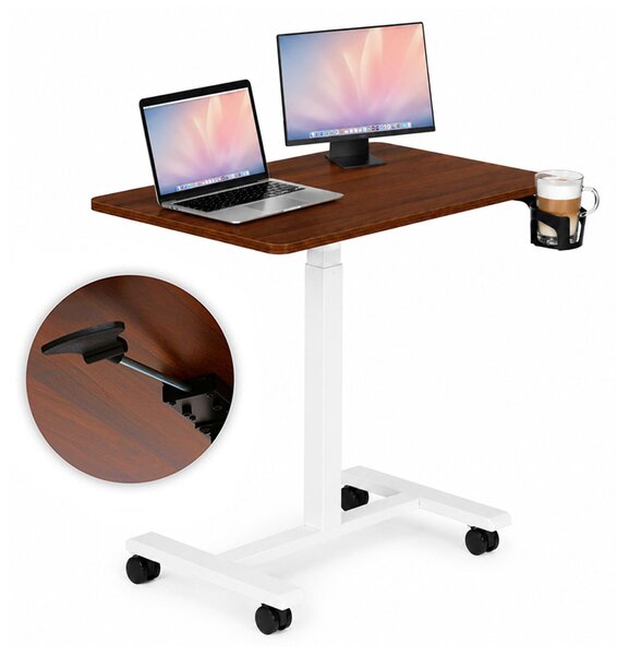 ModernHome JNI-PN01-5-16 Mobilní stůl na notebook 70×48 cm, výškově nastavitelný 71,5-112 cm, hnědý